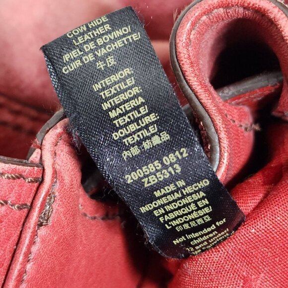 Fossil Maddox Bar Satchel Genuine Cow Hide Leather Red Distressed Shoulder Bag - Picture 15 of 16